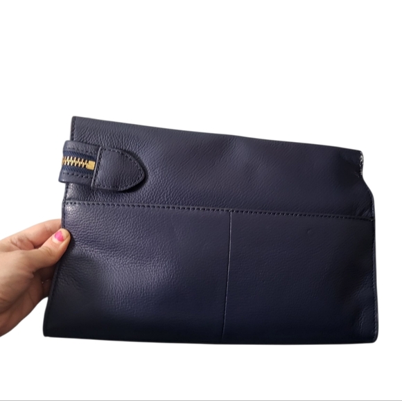 Isaac Mizrahi Janna Clutch-Mixed Texture Leather - Picture 2 of 10